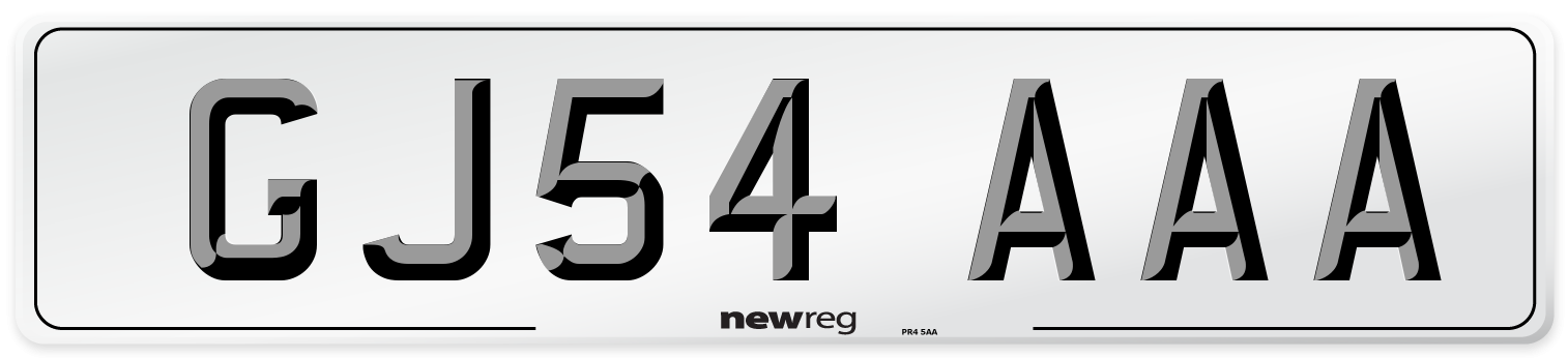 GJ54 AAA Number Plate from New Reg